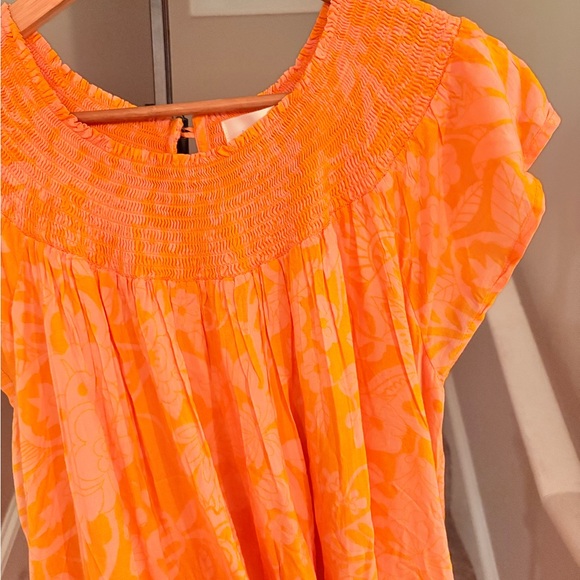 Anthropologie Arielle Sleep Maxi Dress in Orange Motif - Picture 6 of 13